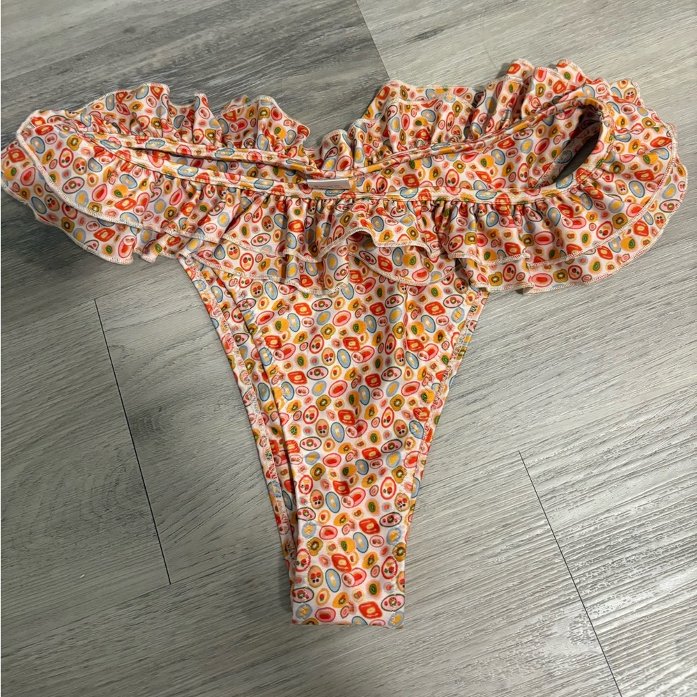 Strawberry Milk Mob Ruffled Bikini Bottom